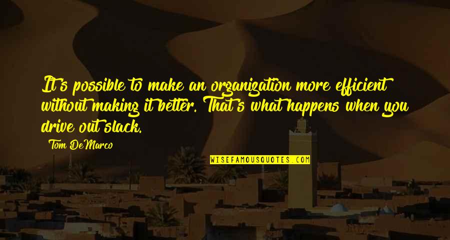 Sobon Winery Quotes By Tom DeMarco: It's possible to make an organization more efficient