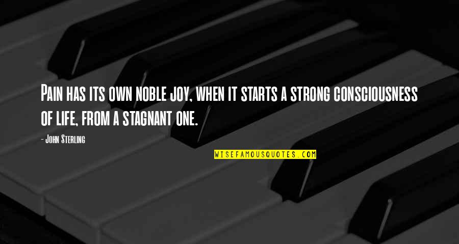 Sobota Bandycki Quotes By John Sterling: Pain has its own noble joy, when it