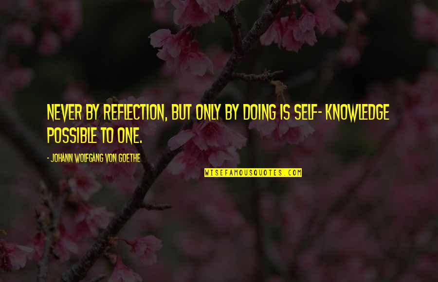 Sobrecoge Quotes By Johann Wolfgang Von Goethe: Never by reflection, but only by doing is