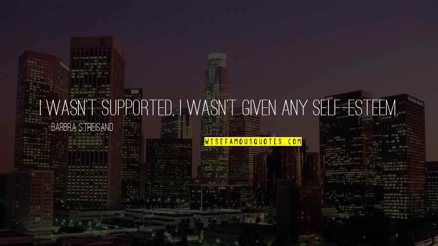 Sobrepasado En Quotes By Barbra Streisand: I wasn't supported, I wasn't given any self-esteem.