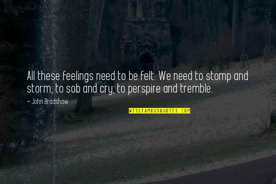 Sob'rer Quotes By John Bradshaw: All these feelings need to be felt. We Sob'rer Quotes By John Bradshaw: All these feelings need to be felt. We