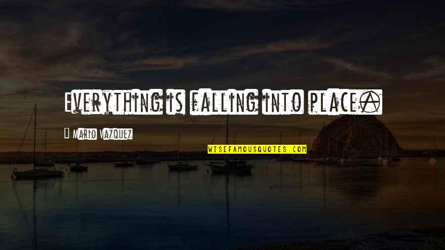 Sobrera Quotes By Mario Vazquez: Everything is falling into place. Sobrera Quotes By Mario Vazquez: Everything is falling into place.