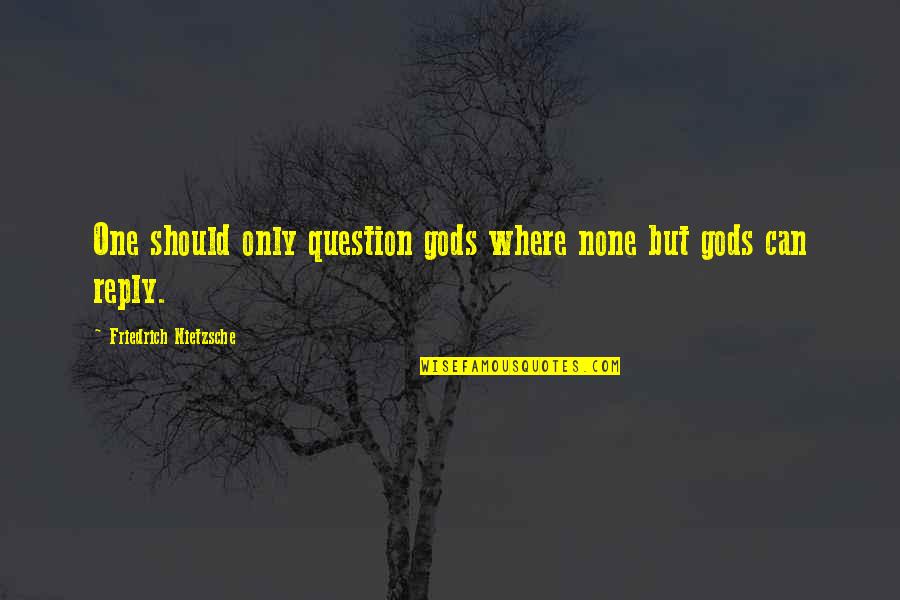 Sobreviver Na Quotes By Friedrich Nietzsche: One should only question gods where none but Sobreviver Na Quotes By Friedrich Nietzsche: One should only question gods where none but