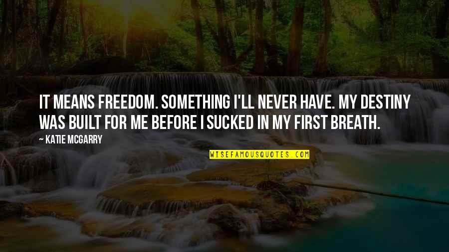 Sobrieta Quotes By Katie McGarry: It means freedom. Something I'll never have. My