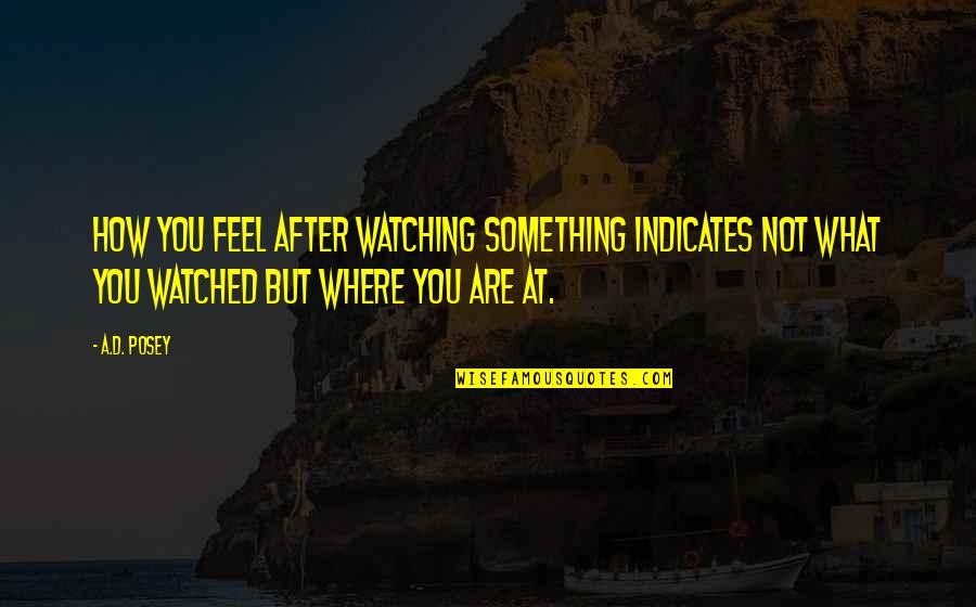 Sobriety Birthdays Quotes By A.D. Posey: How you feel after watching something indicates not