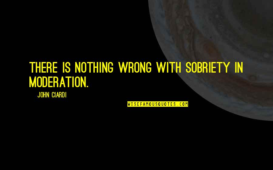 Sobriety Quotes By John Ciardi: There is nothing wrong with sobriety in moderation.