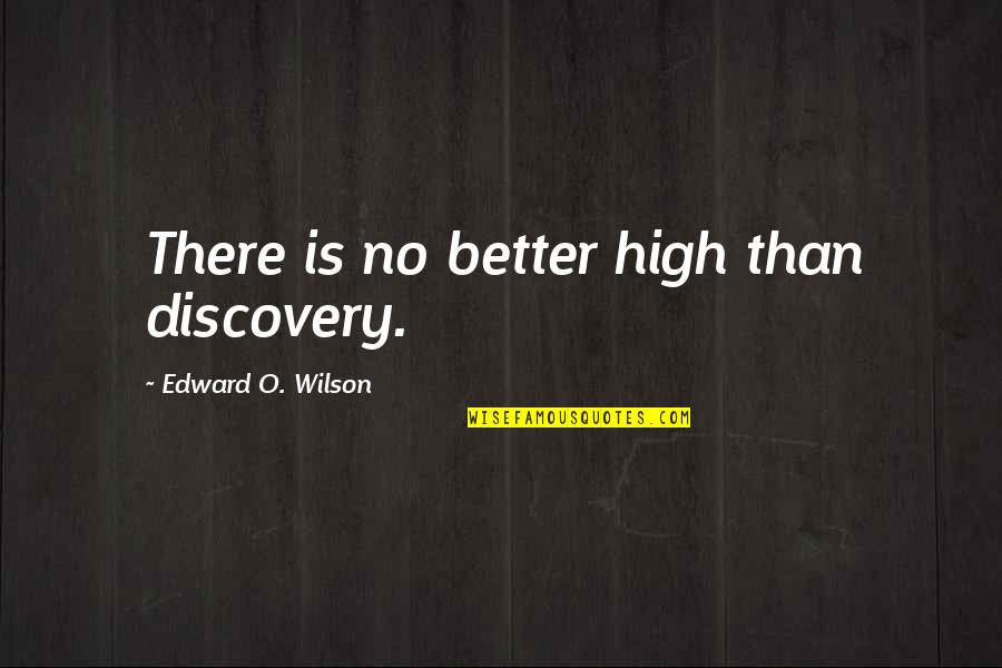 Sobriety's Quotes By Edward O. Wilson: There is no better high than discovery. Sobriety's Quotes By Edward O. Wilson: There is no better high than discovery.