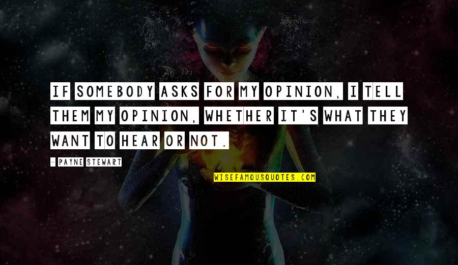Sobrinos Queridos Quotes By Payne Stewart: If somebody asks for my opinion, I tell