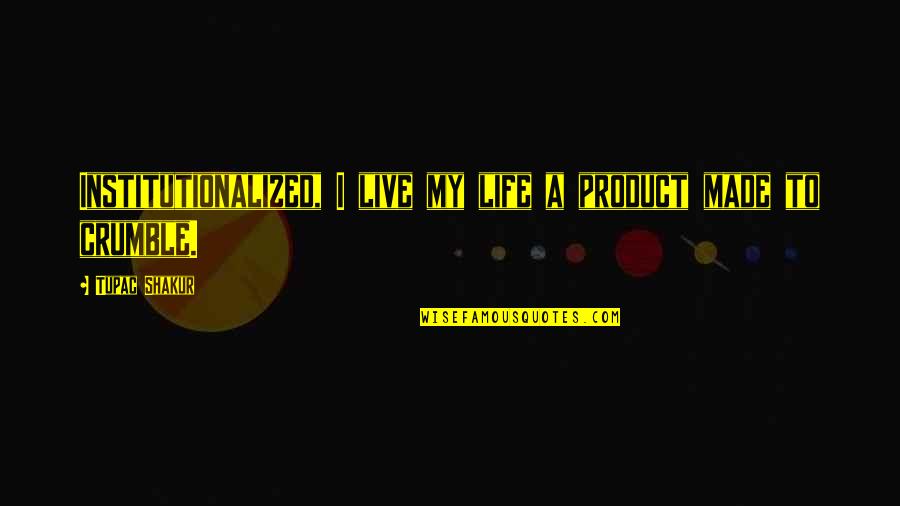 Socavar Sinonimos Quotes By Tupac Shakur: Institutionalized, I live my life a product made Socavar Sinonimos Quotes By Tupac Shakur: Institutionalized, I live my life a product made