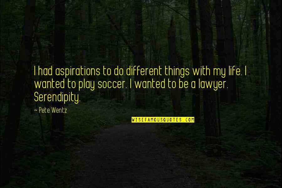 Soccer And Life Quotes By Pete Wentz: I had aspirations to do different things with
