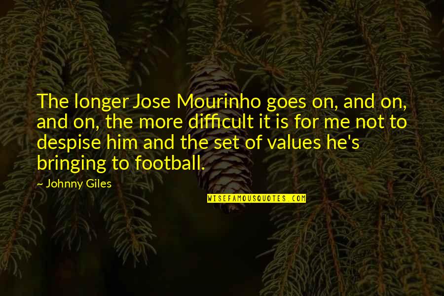 Soccer And Quotes By Johnny Giles: The longer Jose Mourinho goes on, and on, Soccer And Quotes By Johnny Giles: The longer Jose Mourinho goes on, and on,