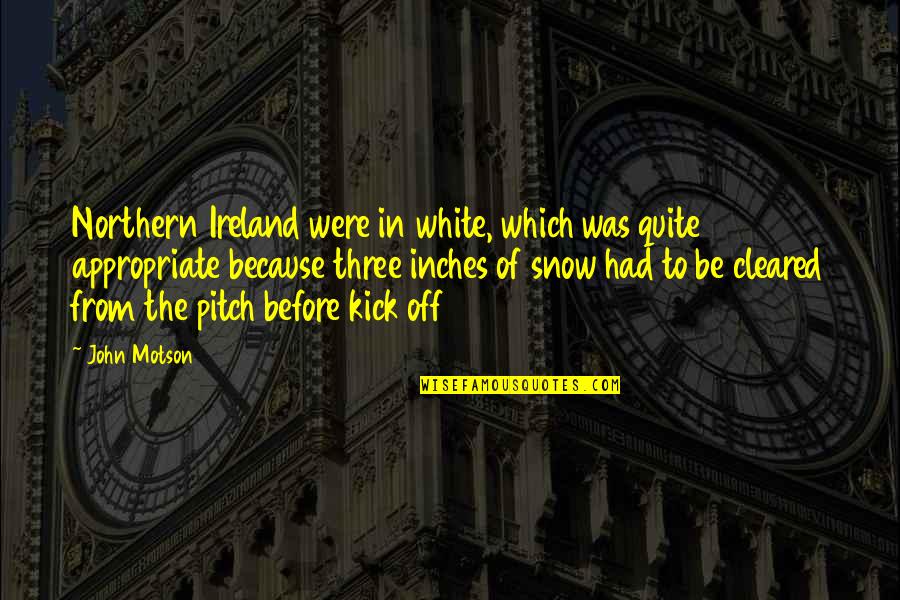 Soccer Pitch Quotes By John Motson: Northern Ireland were in white, which was quite