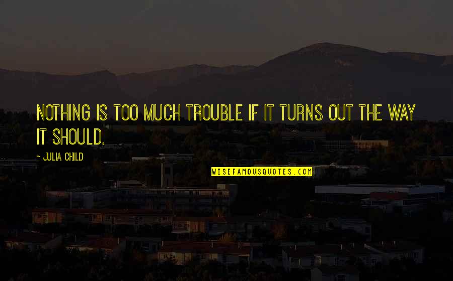 Soccorso Istruttorio Quotes By Julia Child: Nothing is too much trouble if it turns