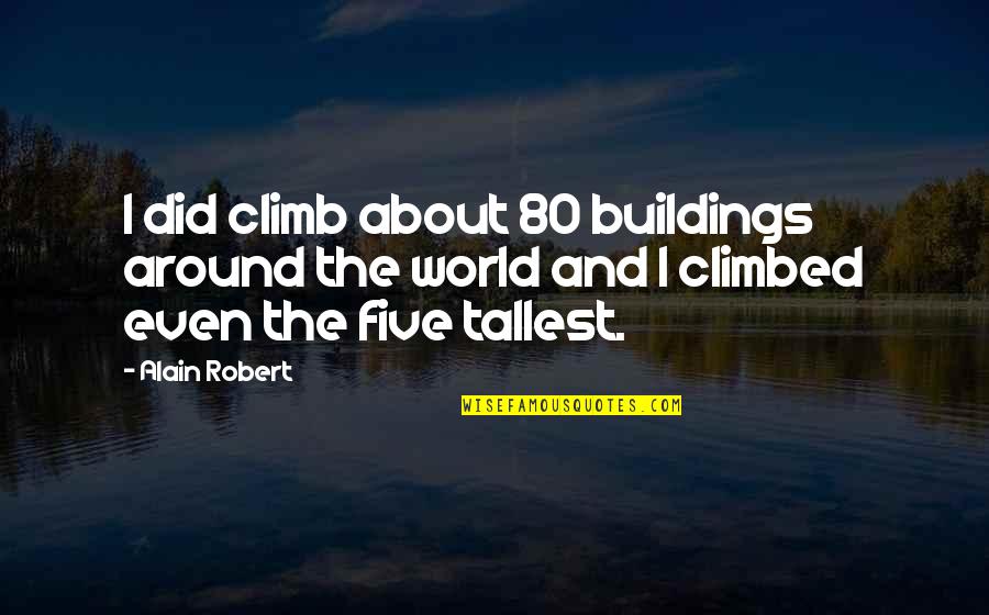 Sociaal Incapabele Michiel Quotes By Alain Robert: I did climb about 80 buildings around the
