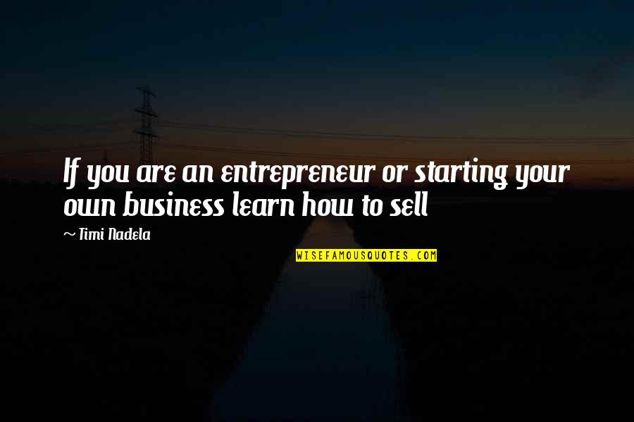 Social Class In Great Gatsby Quotes By Timi Nadela: If you are an entrepreneur or starting your