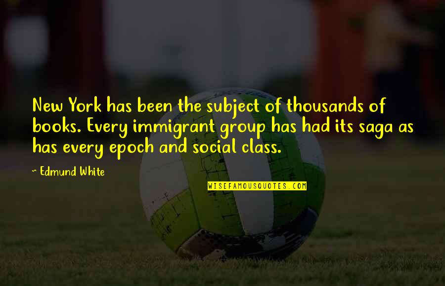 Social Class Quotes By Edmund White: New York has been the subject of thousands