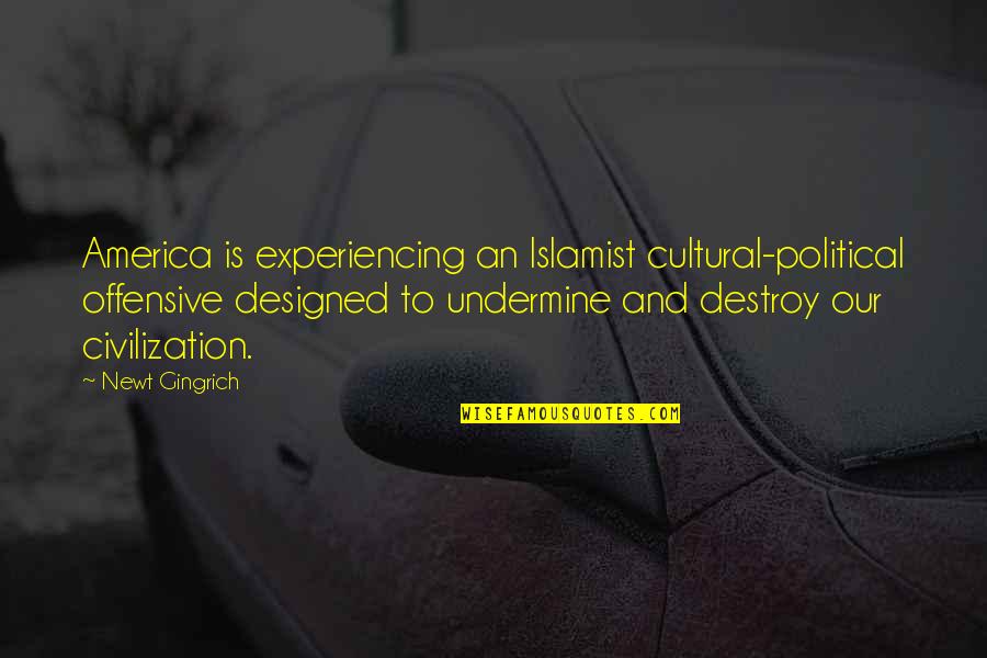 Social Constructivist Theory Quotes By Newt Gingrich: America is experiencing an Islamist cultural-political offensive designed