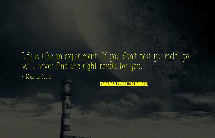 Social Entrepreneurs Quotes By Monique Poche: Life is like an experiment. If you don't