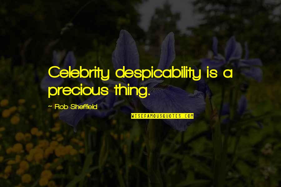 Social Issues In India Quotes By Rob Sheffield: Celebrity despicability is a precious thing.