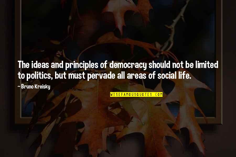 Social Life Quotes By Bruno Kreisky: The ideas and principles of democracy should not