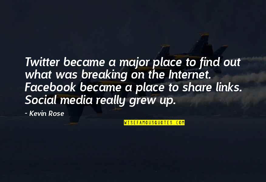 Social Media And Internet Quotes By Kevin Rose: Twitter became a major place to find out Social Media And Internet Quotes By Kevin Rose: Twitter became a major place to find out