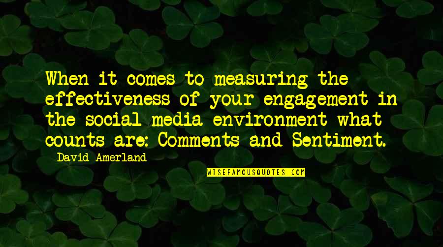 Social Media Engagement Quotes By David Amerland: When it comes to measuring the effectiveness of