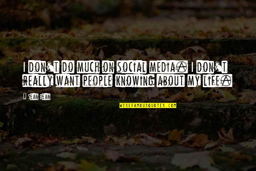 Social Media Life Quotes By Sean Bean: I don't do much on social media. I