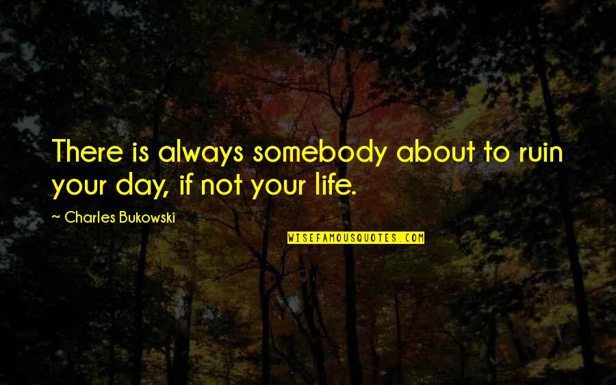 Social Media Posts Quotes By Charles Bukowski: There is always somebody about to ruin your