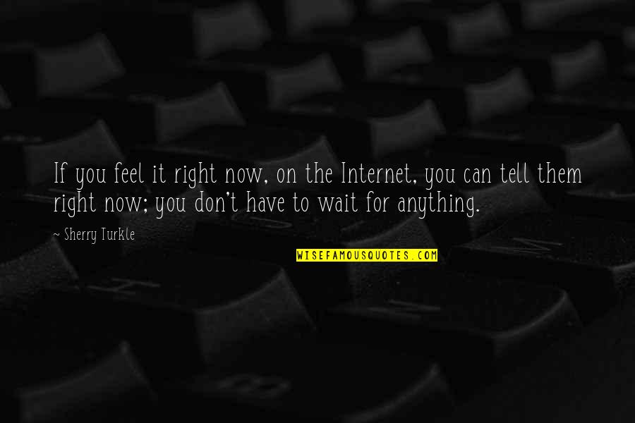 Social Networking Quotes By Sherry Turkle: If you feel it right now, on the