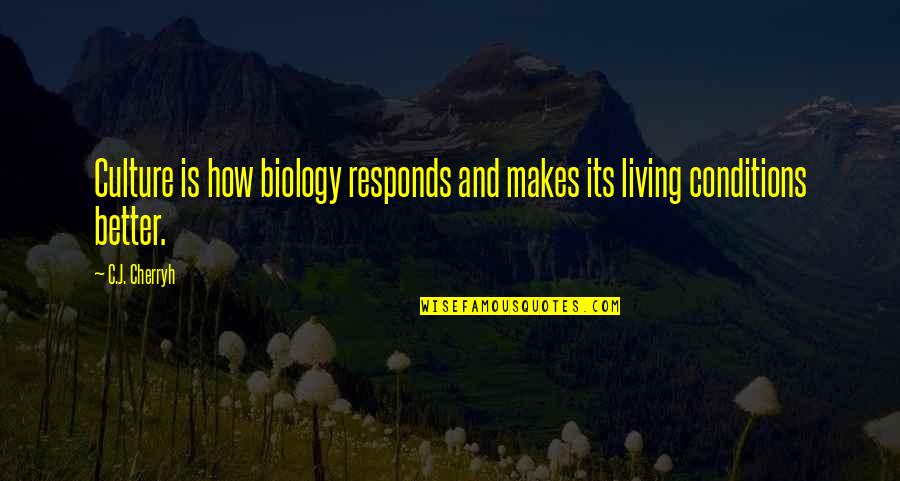 Social Networking Sites In Favour Quotes By C.J. Cherryh: Culture is how biology responds and makes its