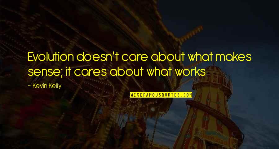 Social Phenomena Quotes By Kevin Kelly: Evolution doesn't care about what makes sense; it