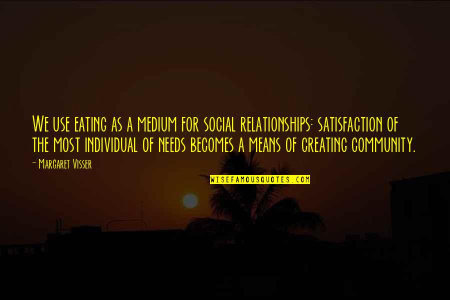 Social Relationships Quotes By Margaret Visser: We use eating as a medium for social