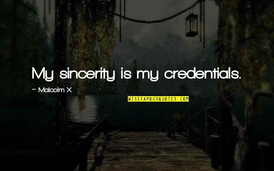 Social Relevance Quotes By Malcolm X: My sincerity is my credentials.