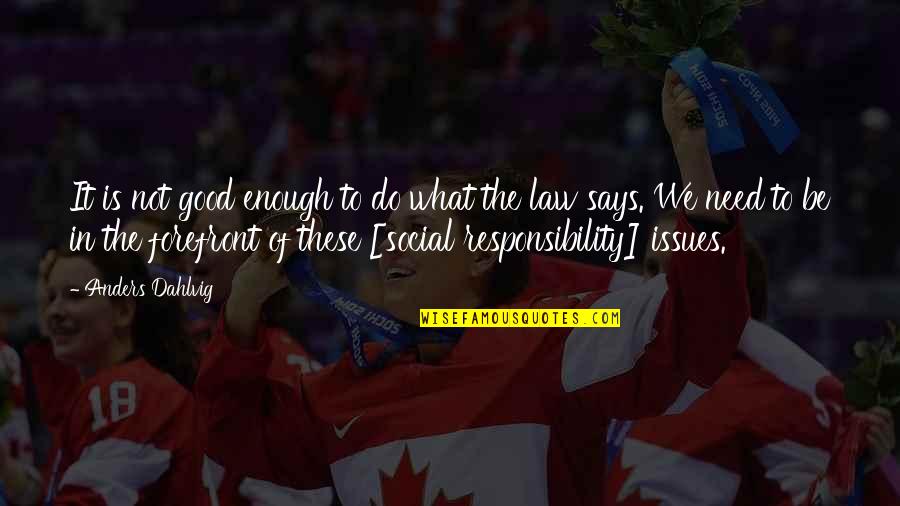 Social Responsibility Quotes By Anders Dahlvig: It is not good enough to do what Social Responsibility Quotes By Anders Dahlvig: It is not good enough to do what