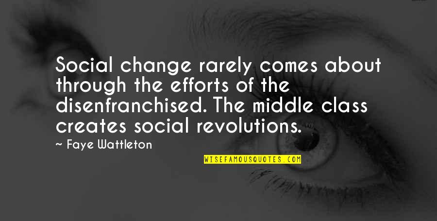 Social Revolution Quotes By Faye Wattleton: Social change rarely comes about through the efforts