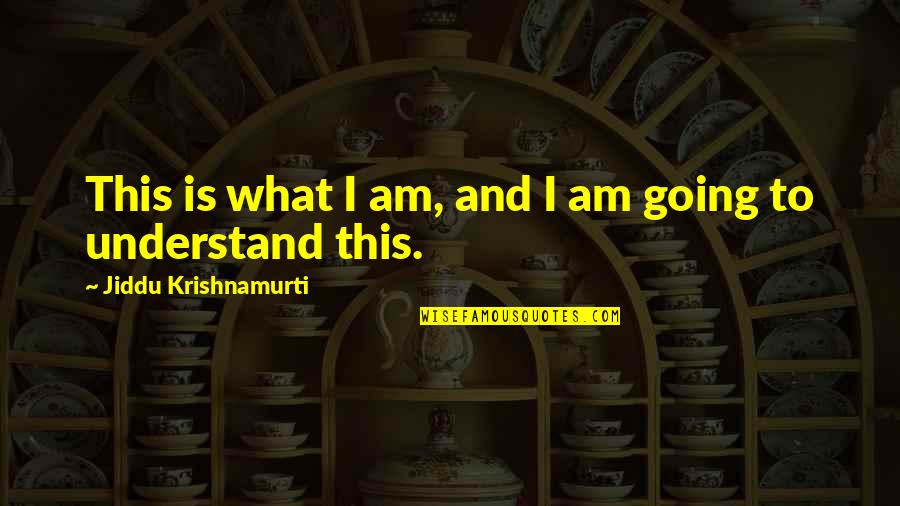 Social Security New Deal Quotes By Jiddu Krishnamurti: This is what I am, and I am