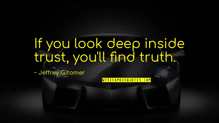 Socialism In The Jungle Quotes By Jeffrey Gitomer: If you look deep inside trust, you'll find