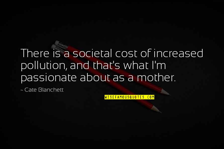 Societal Quotes By Cate Blanchett: There is a societal cost of increased pollution, Societal Quotes By Cate Blanchett: There is a societal cost of increased pollution,