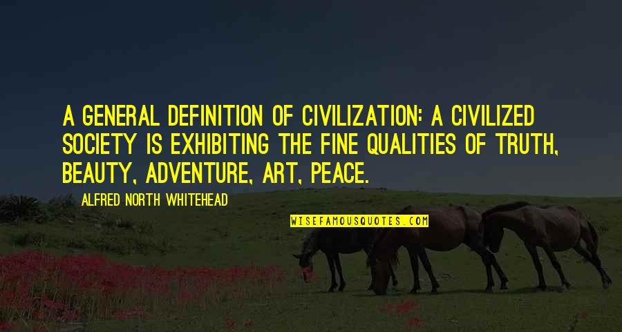 Society And Beauty Quotes By Alfred North Whitehead: A general definition of civilization: a civilized society