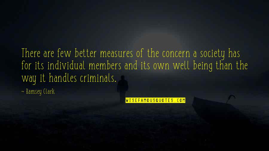 Society And The Individual Quotes By Ramsey Clark: There are few better measures of the concern