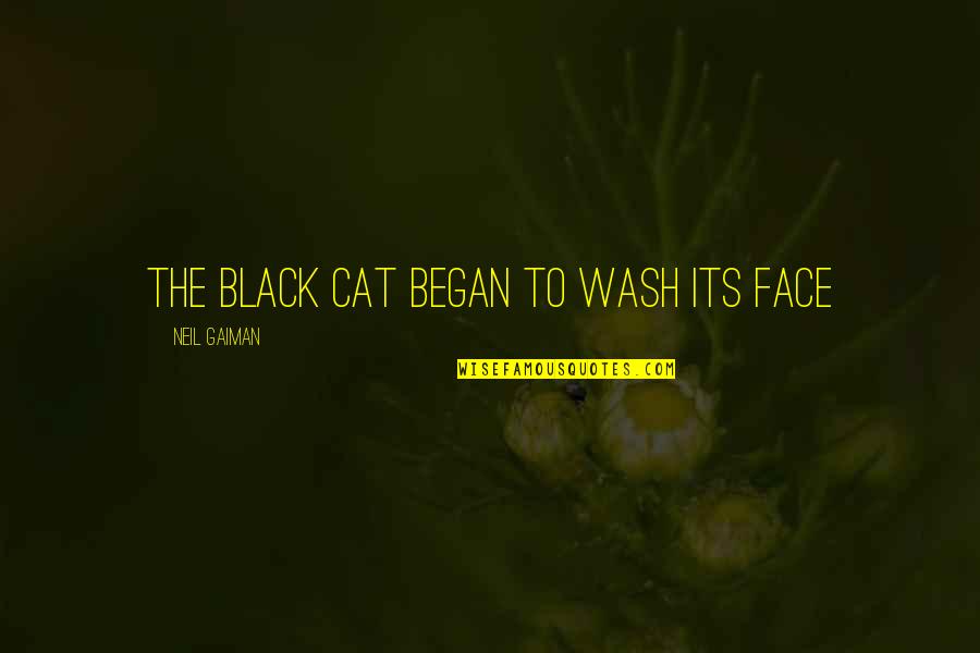Society In Great Expectations Quotes By Neil Gaiman: The black cat began to wash its face Society In Great Expectations Quotes By Neil Gaiman: The black cat began to wash its face