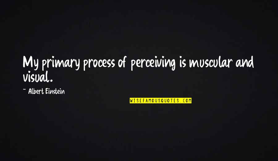 Society Into The Wild Quotes By Albert Einstein: My primary process of perceiving is muscular and