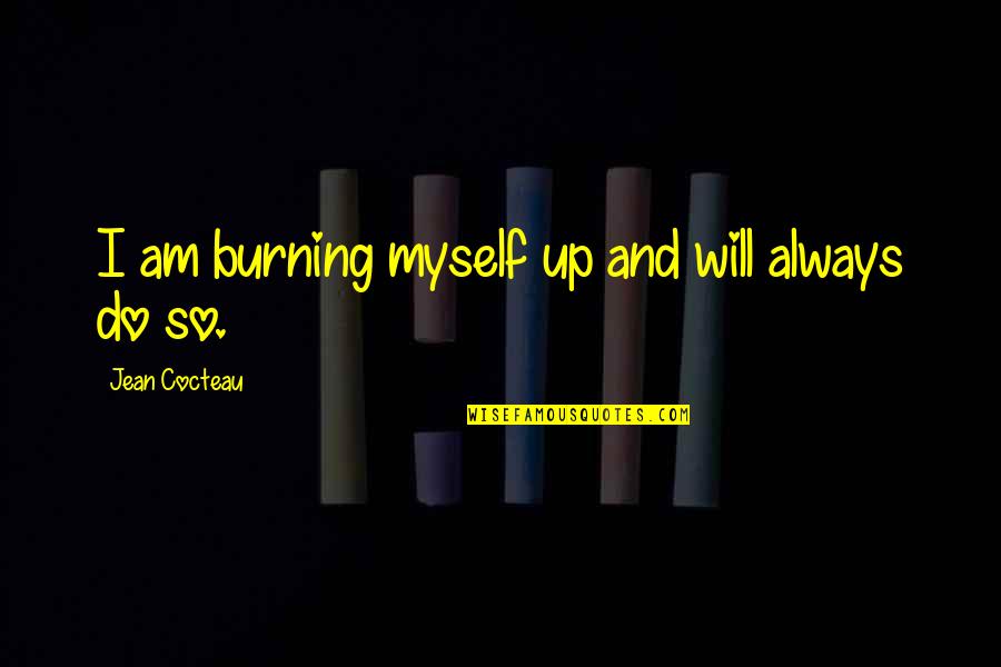 Sociocultural Theory Quotes By Jean Cocteau: I am burning myself up and will always