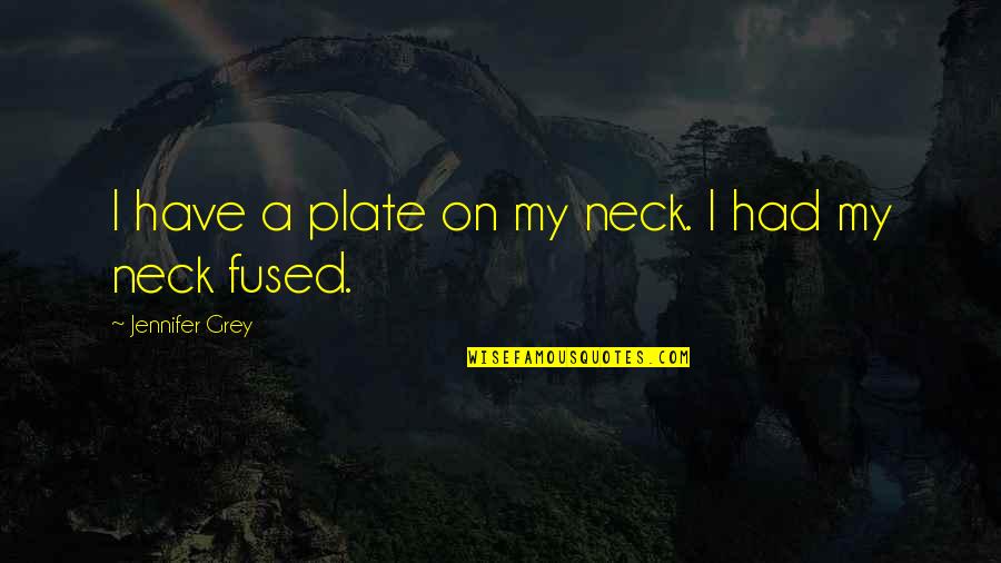 Sociolog A Del Quotes By Jennifer Grey: I have a plate on my neck. I Sociolog A Del Quotes By Jennifer Grey: I have a plate on my neck. I
