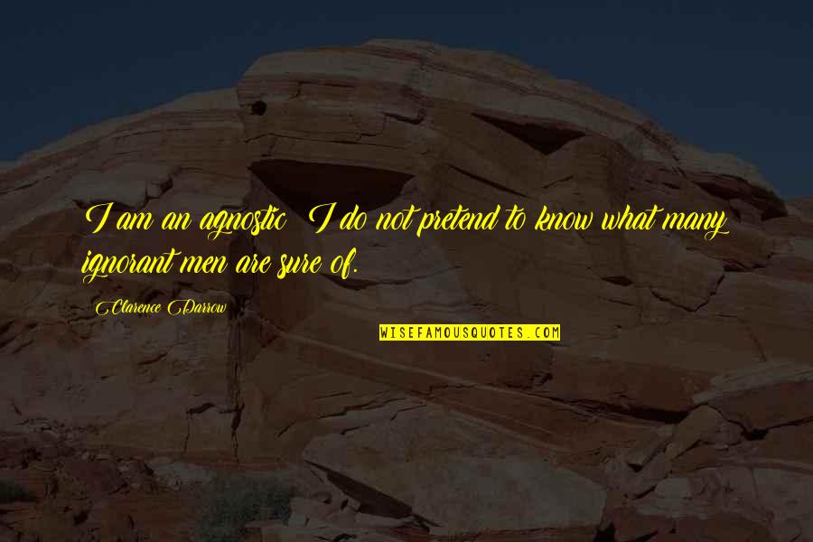 Sociological Theory Quotes By Clarence Darrow: I am an agnostic; I do not pretend