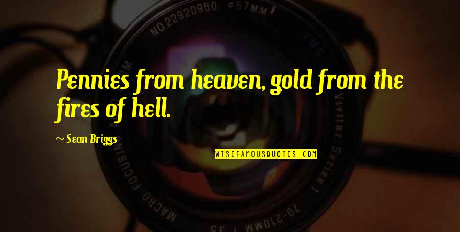 Sociologico Significado Quotes By Sean Briggs: Pennies from heaven, gold from the fires of