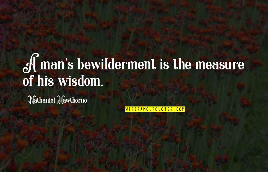 Sociology Reinterpreted Quotes By Nathaniel Hawthorne: A man's bewilderment is the measure of his