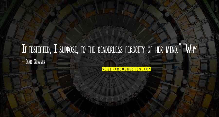 Sociopath Movie Quotes By David Quammen: It testified, I suppose, to the genderless ferocity