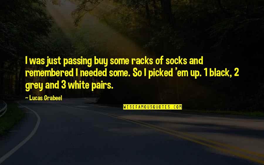 Socks Quotes By Lucas Grabeel: I was just passing buy some racks of