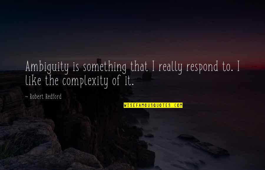 Socrates Afterlife Quotes By Robert Redford: Ambiguity is something that I really respond to.